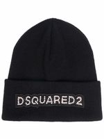 DSQUARED2 bonnet à patch logo - Noir - thumbnail