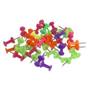 Punaises/pushpins - 80x - fluor gekleurd - voor prikbord/memobord