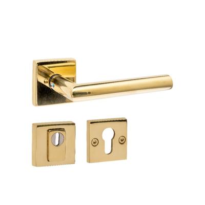 Intersteel Achterdeurbeslag SKG3 deurkruk Jura met Vierkant Veiligheidsrozet PVD messing
