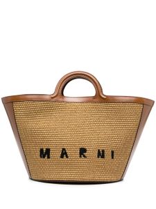 Marni sac à main Tropicalia à logo brodé - Marron