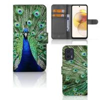 Motorola Moto G73 | Telefoonhoesje | Met pasjeshouder | Pauw