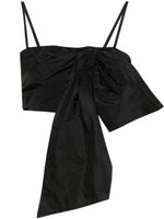 MSGM oversized-bow crepe top - Noir - thumbnail