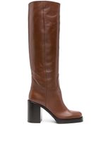 Prada bottes en cuir à bout rond 90 mm - Marron