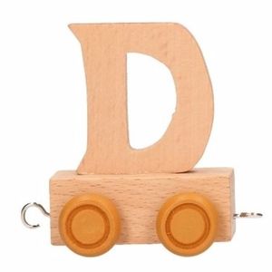 Houten letter treintje D   -