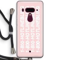 Hotline bling pink: HTC U12+ Transparant Hoesje met koord