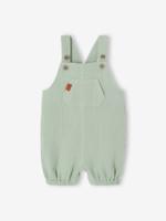 Newborn salopette van gevoerd hydrofiel katoen blauwgroen