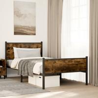 Bedframe zonder matras metaal gerookt eikenkleurig 100x200 cm