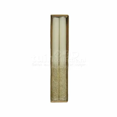 Dinerkaars Glitter Wol Wit 25cm 2st