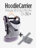 HoodieCarrier set + hoofdsteun en LOVE RADIUS verhoger grijs flanel