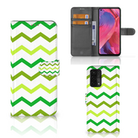 OPPO A54 5G | A74 5G | A93 5G Telefoon Hoesje Zigzag Groen