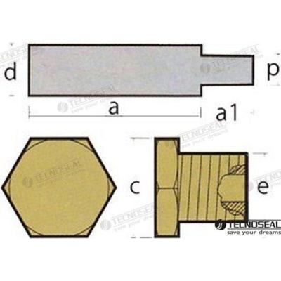 Ánodos para Caterpillar TEN02029BIS/T - ANODO CATERPILLAR C/TAPON
