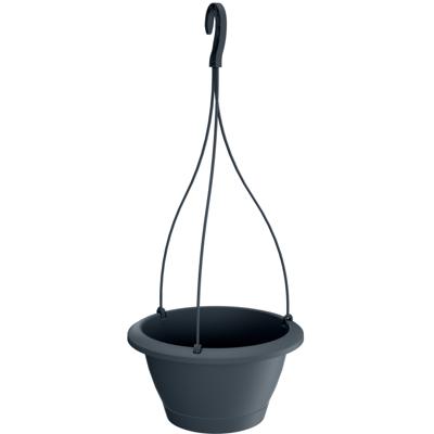 Prosperplast Bloempot Respana - hangend - antraciet - kunststof - 27 cm - plantenpot