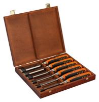 Bahco Steekbeitelset voor hout met rubber handgreep - 6-delig in houten kist - 424P-S6-GER