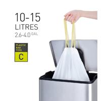 Afvalzak eko mdpe type c trekb 45x50cm 10-15l wit | 6 stuks