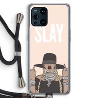 Slay All Day: Oppo Find X3 Pro Transparant Hoesje met koord