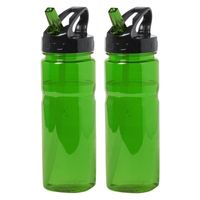 2x Groene drinkfles/waterfles 650 ml - thumbnail