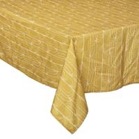 Atmosphera Tafelkleed - polyester - oker geel met print - 240 x 140 cm