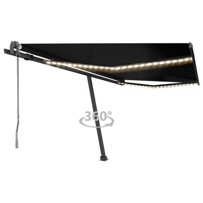 Luifel automatisch met LED en windsensor 400x300 cm antraciet