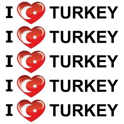 Sticker - 10x - I love Turkey - 19 x 4 cm - Turkije - landenthema