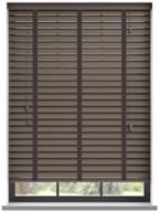 Houten jaloezie van lindehout met ladderband - Taupe