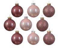 Kerstbal glas d7 cm roze ass 21st kerst - Decoris