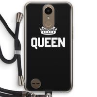 Queen zwart: LG K10 (2017) Transparant Hoesje met koord