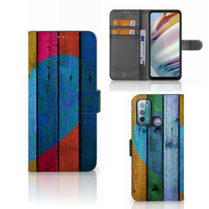 Motorola Moto G60 Book Style Case Wood Heart - Cadeau voor je Vriend