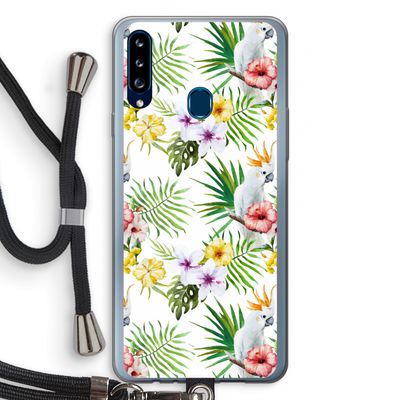 Gele kuif: Samsung Galaxy A20s Transparant Hoesje met koord