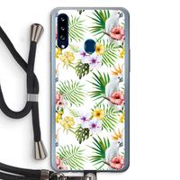 Gele kuif: Samsung Galaxy A20s Transparant Hoesje met koord