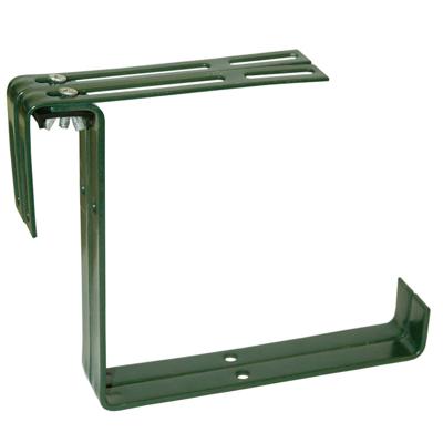 Balkonbeugel - 2x - voor railing t/m 14 cm - donker groen - bloem/plantenbakken ophang beugel