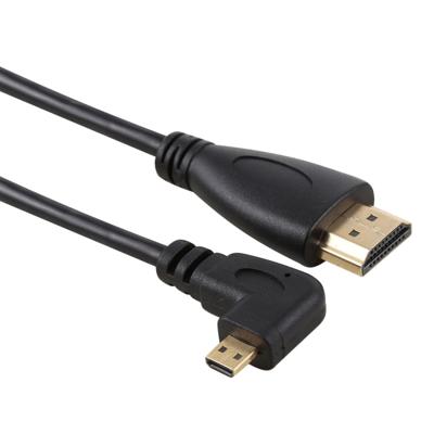50cm 4K HDMI Male naar Micro HDMI links schuin mannelijke vergulde adapterkabel