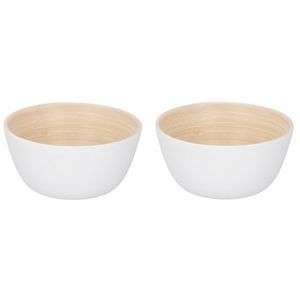 2x Bamboe snack schaaltjes wit 12 cm