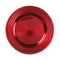 Kaarsenbord/plateau rood 33 cm rond   -