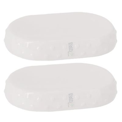 Set van 2x stuks zeephouders/zeepbakjes wit keramiek 15 cm