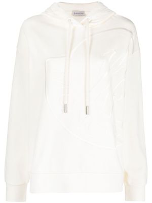 Moncler hoodie en coton à logo brodé - Blanc