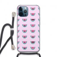Smiley watermeloenprint: iPhone 13 Pro Max Transparant Hoesje met koord