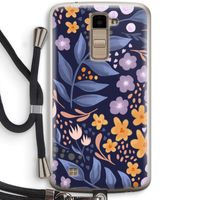 Flowers with blue leaves: LG K10 (2016) Transparant Hoesje met koord