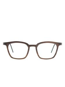 Lindberg lunettes de vue bicolores à monture carrée - Marron