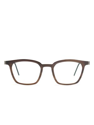Lindberg lunettes de vue bicolores à monture carrée - Marron