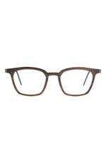 Lindberg lunettes de vue bicolores à monture carrée - Marron