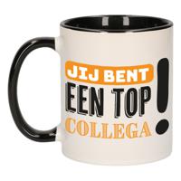 Cadeau koffie/thee mok voor collega - oranje - keramiek - 300 ml - top collega