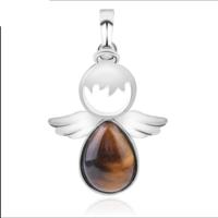 Vrouwen engel vleugels Hangers natuurlijke kristallen stenen kettingen (Tiger Eye)