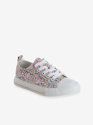 Canvas kindersneakers met veters en rits, VERTBAUDET kleuterschoolcollectie rouge