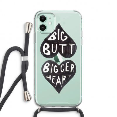 Big butt bigger heart: iPhone 11 Transparant Hoesje met koord