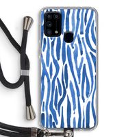 Blauwe nerven: Samsung Galaxy M31 Transparant Hoesje met koord