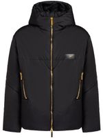 Giuseppe Zanotti veste bomber zippée à logo brodé - Noir - thumbnail