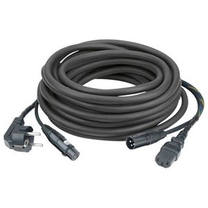 DAP Audio Power/Signaal kabel Schuko male - IEC female & XLR female - XLR male, 10 meter (zwart)