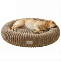 Pecco Luxe hondenmand - Orthopedisch - Rond 100 cm - Beige rib
