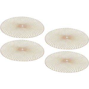 4x Rouden ronde placemat 38 cm