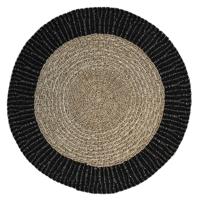 Leen Bakker - HSM Collection Vloerkleed Seff - Naturel/ - 120x120 Cm - Zeegras - Zwart